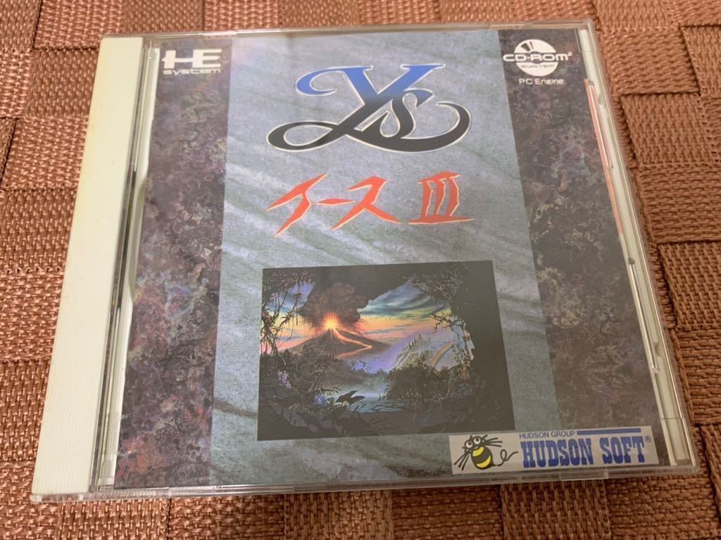 PCEソフト イース3 Ys Ⅲ PCエンジン 帯付き ハガキ 備品完備 SUPER CD-ROM2 PC engine NIHON FALCOM ハドソン Hudson 日本ファルコム 制作