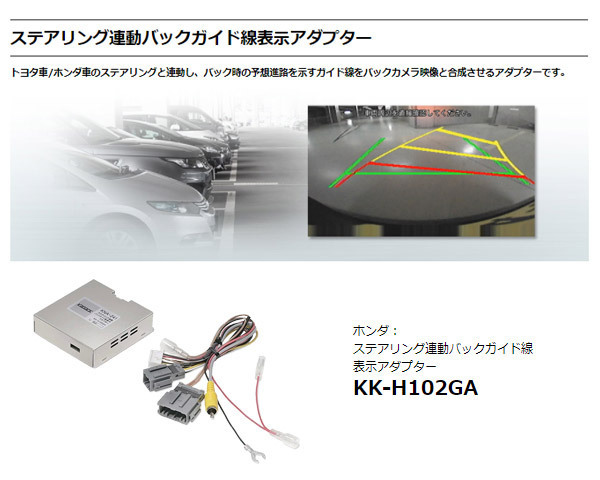 【取寄商品】カロッツェリアKK-H102GAホンダ車(ナビ装着用スペシャルパッケージ)用ステアリング連動バックガイド線表示アダプター_画像2