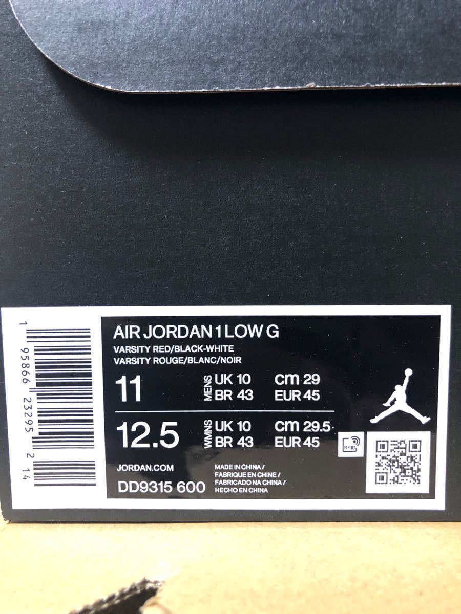 29cm NIKE AIR JORDAN 1 LOW GOLF CHICAGO VARSITY RED BLACK WHITE