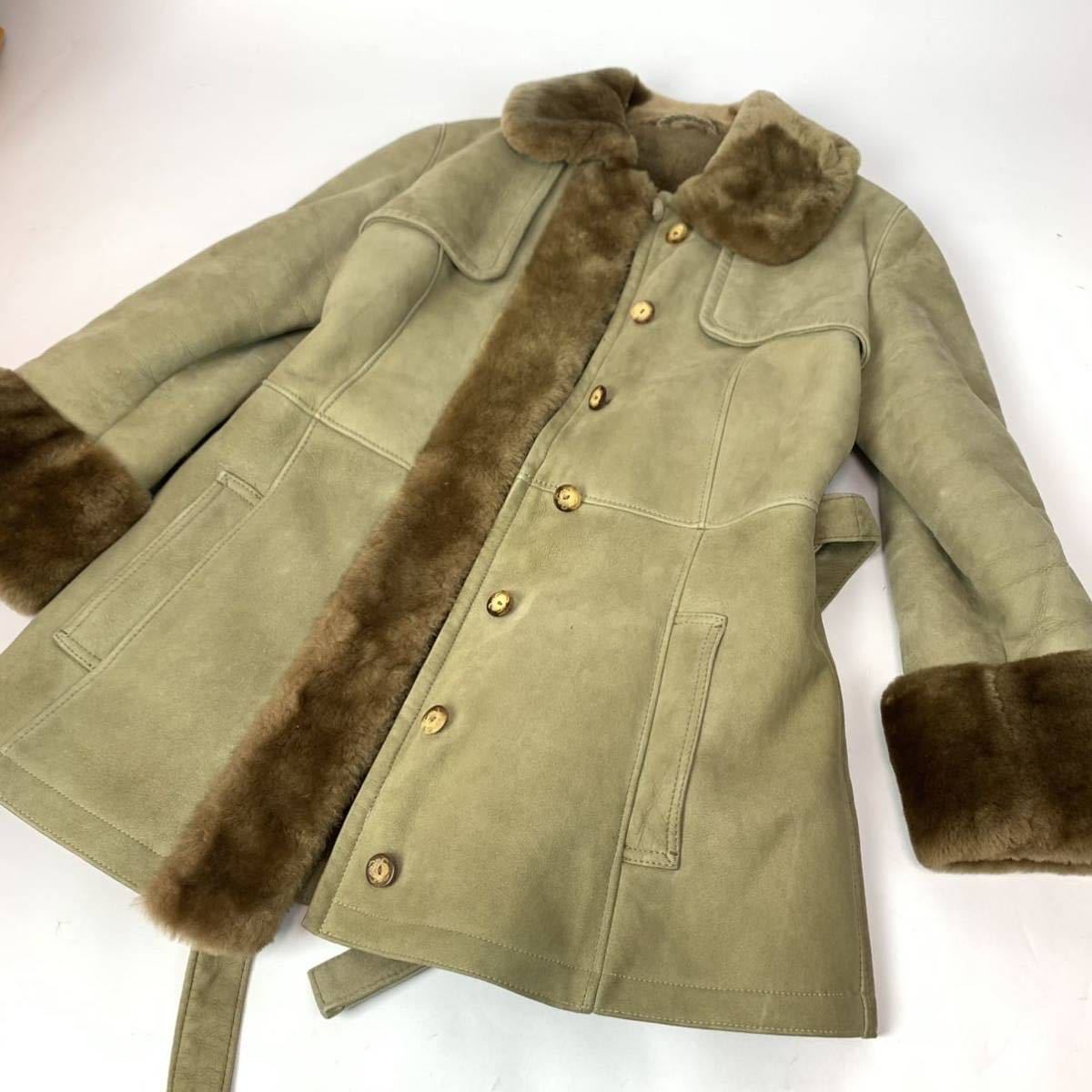 半額SALE/ LOEWE ロエベ ムートンコート ベージュ 羊革 衣装ケース