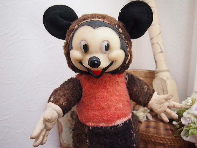 (税込) ▲DO92 ビンテージ ラバーフェィス ミッキーマウス ヴィンテージぬいぐるみ ミッキー ネズミ vintage 人形 doll ミッキーマウス
