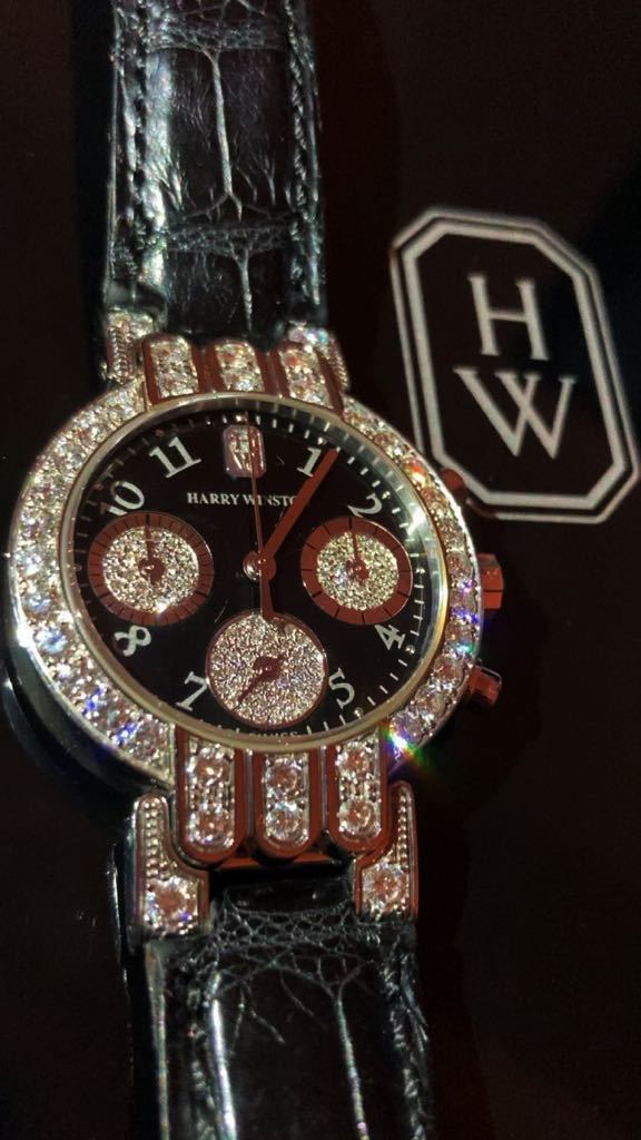正規品ハリーウィンストン18K製whitegold腕時計プルミエールクロノ純正全面フルダイヤモンドHARRYWINSTON新品同様定価700万円200UCQ32W即決_FactoryDiamond純正ダイヤモンドです