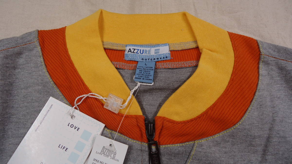 AZZURE 旧モデル 半袖 スウェットジャケット グレー L 半額以下 60%off アズール HIPHOP レターパックプラス ゆうパック（おてがる版）匿名_画像8