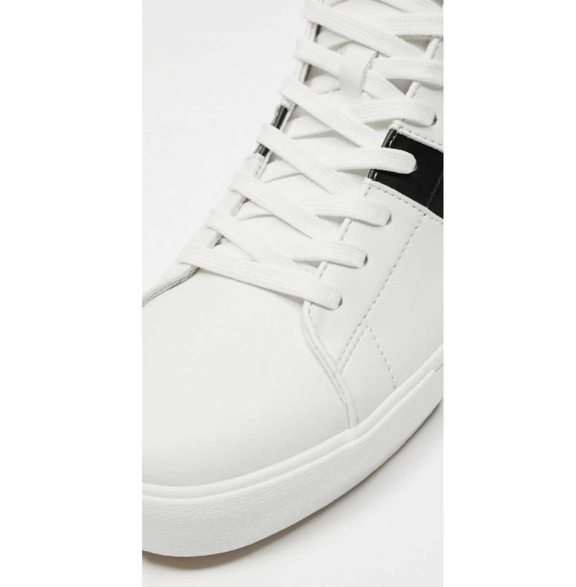 ZARA ザラ メンズスニーカー ハイカット レザー ホワイト 白 黒 ZARA ザラ メンズスニーカー ハイカット レザー ホワイト 白 黒