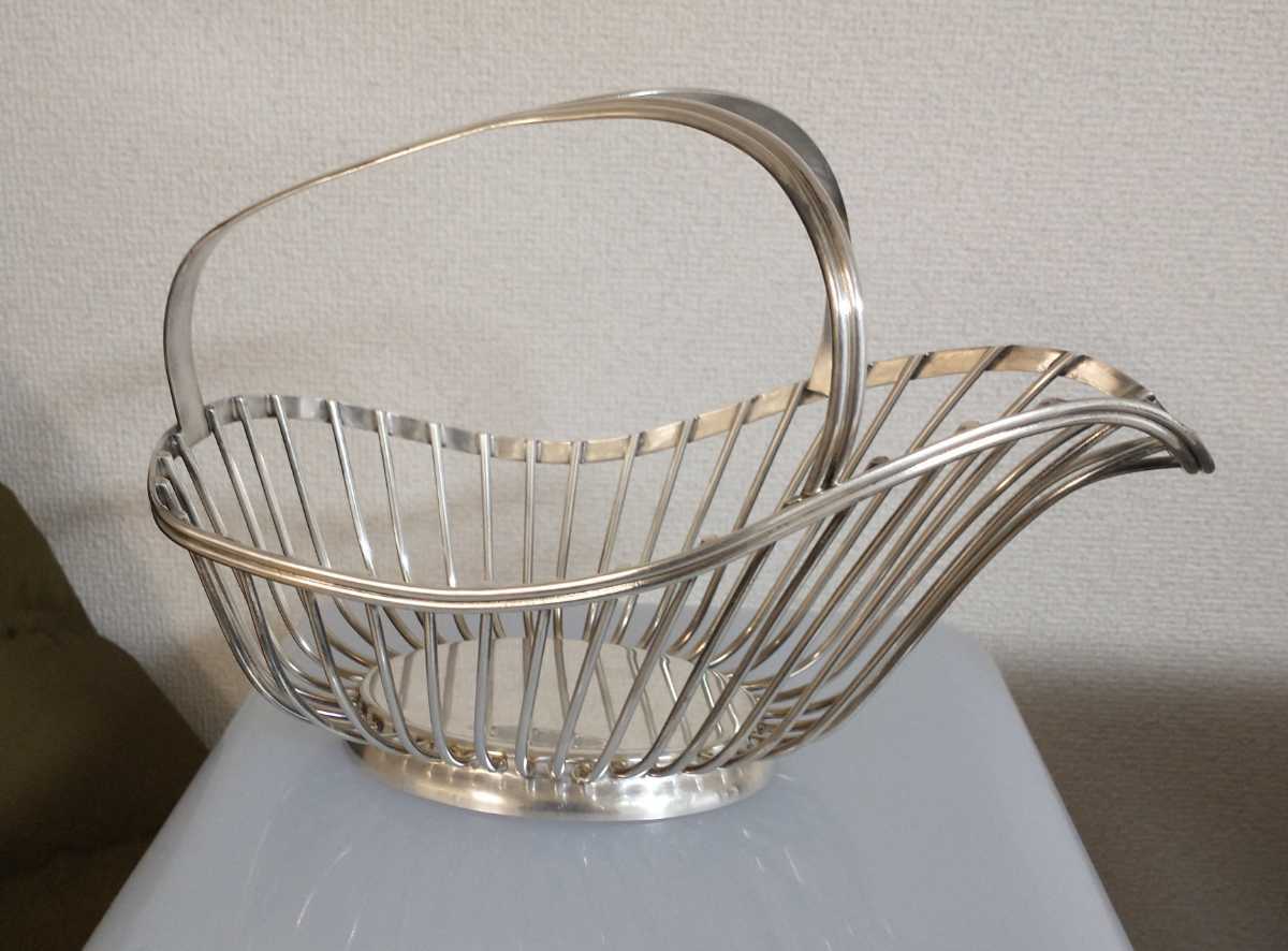 良質 クリストフル 美品 レア ワインボトルバスケット シルバー