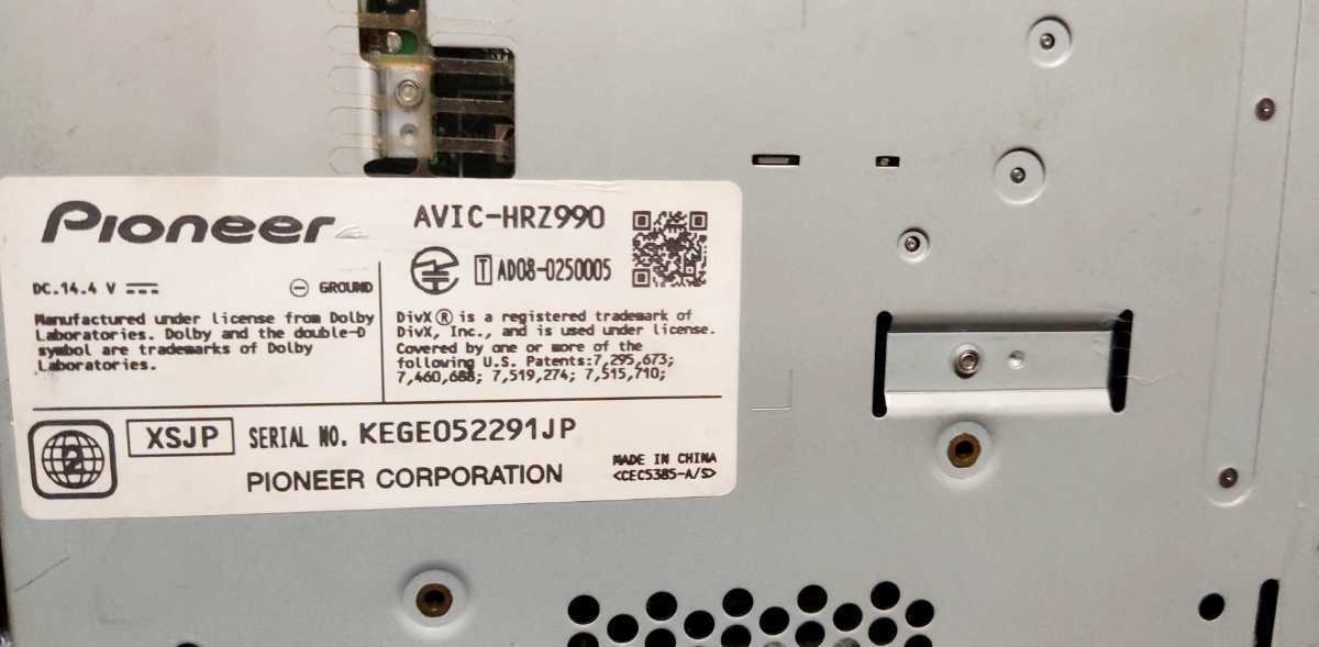パイオニア カロッツェリア 楽ナビ AVIC-HRZ990 2019年度地図&オービス/オプション色々