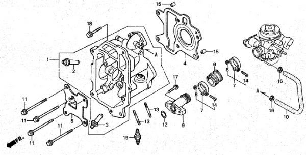 AF55 後期 純正 オートバイスターターASSY Oリング crea SCOOPY クレア スクーピー 新品　キャブレター 自動 オートチョーク .gev_AF55　E-2　ヘッド