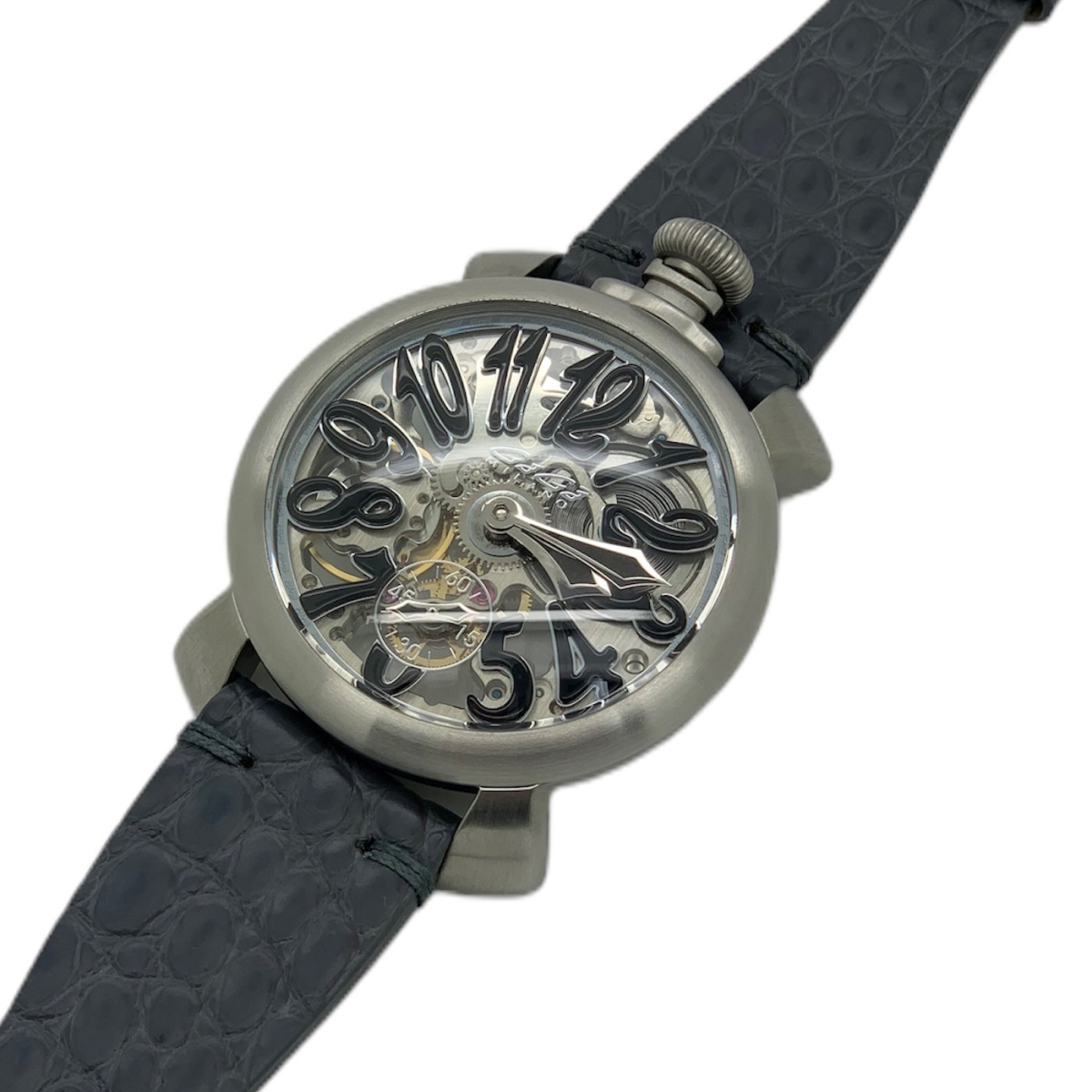 【在庫有】 ２年保証 新品 送料無料 腕時計 GAGA MILANO ガガミラノ 5310.02 MANUALE 48MM スケルトン レザーベルト 手巻き マニュアーレ