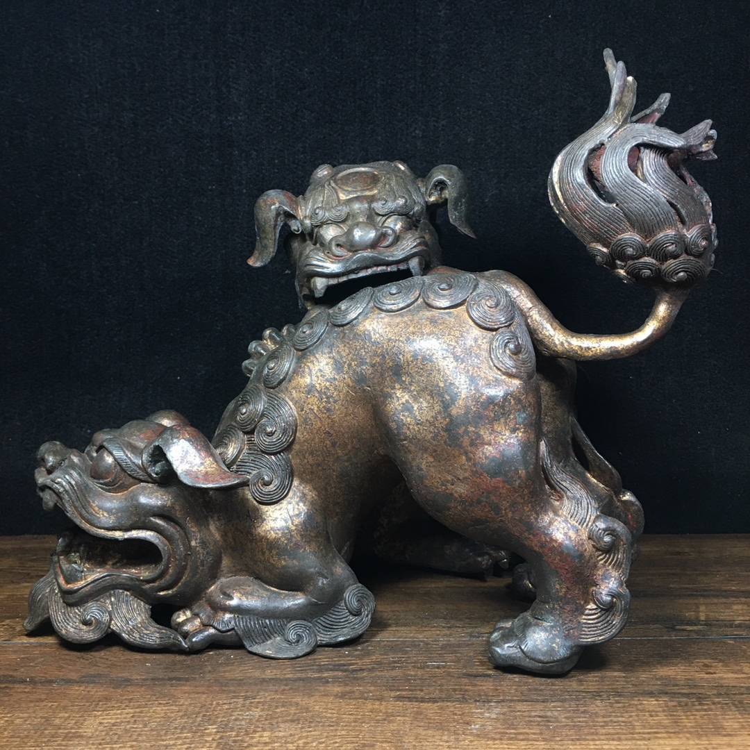 聚寳齋*銅製*雙獅炉】香炉 香道具 超美品 中国古美術 時代物 聚寳齋*銅製*雙獅炉】香炉 香道具 超美品 中国古美術 時代物
