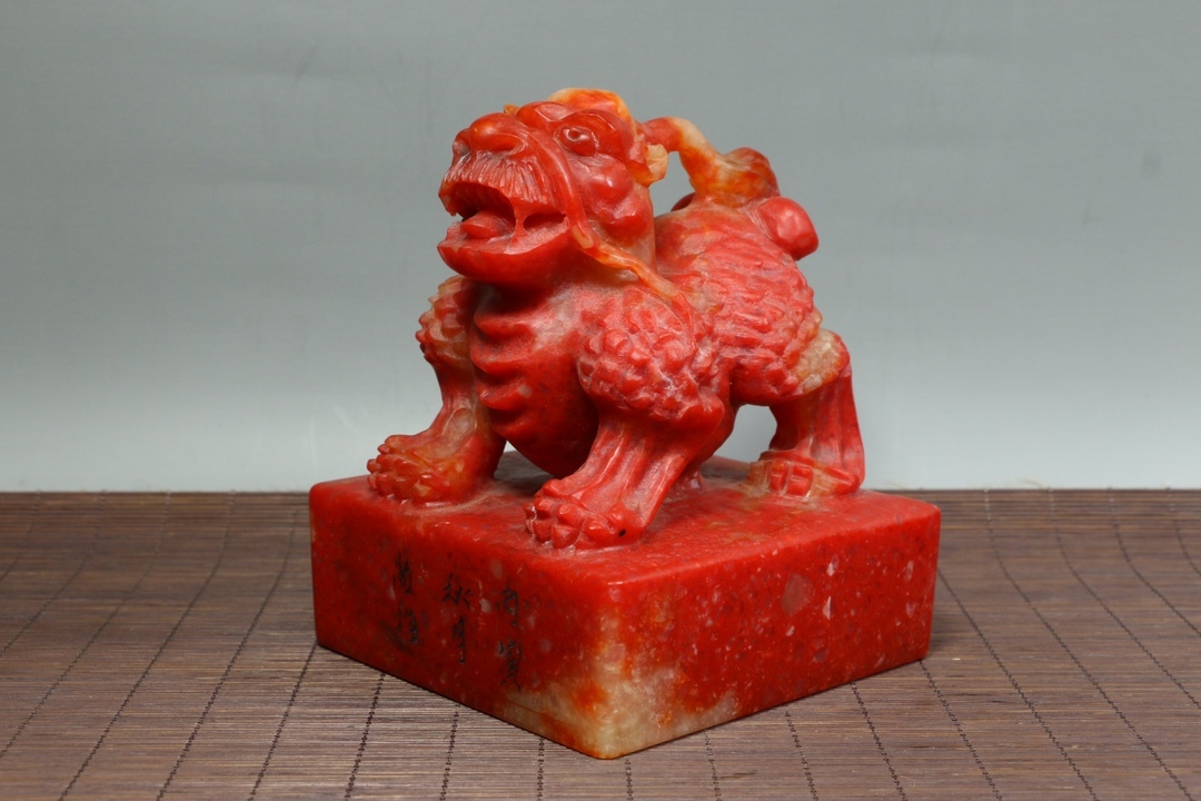 聚寳齋*寿山石細密彫*麒麟印章】印鑒 篆書印 超美品 中国 聚寳齋*寿山石細密彫*麒麟印章】印鑒 篆書印 超美品 中国