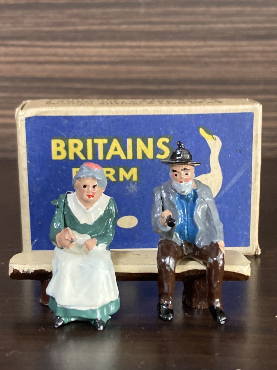 50s Britains ブリテン ベンチに座る農夫と農婦　箱付　イギリス製 ビンテージ　オリジナル