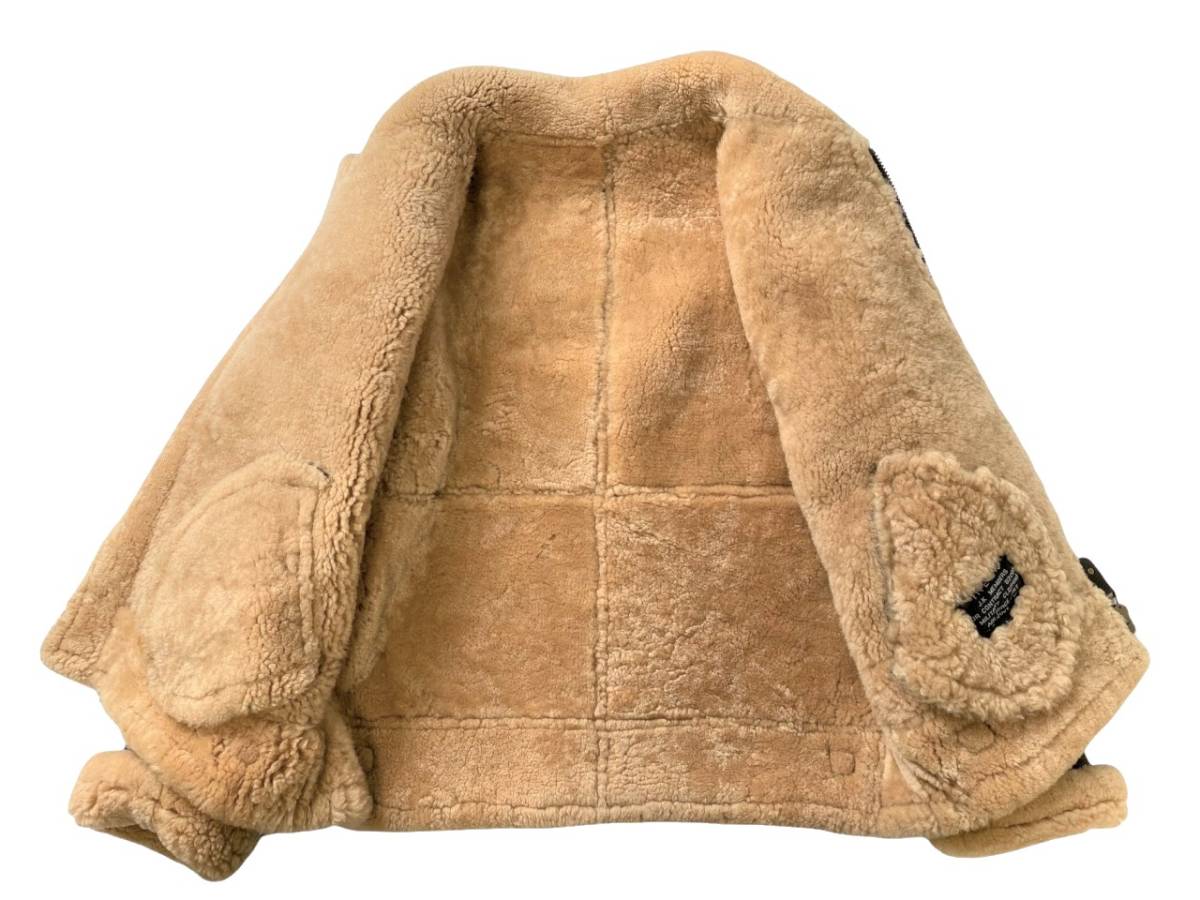 ビッグサイズ 良品 定価10万 極暖 MILITARY CLOTHING TYPE B-3 リアルムートン フライトジャケット L/実寸XL程 茶  羊革 ボマー ブルゾン