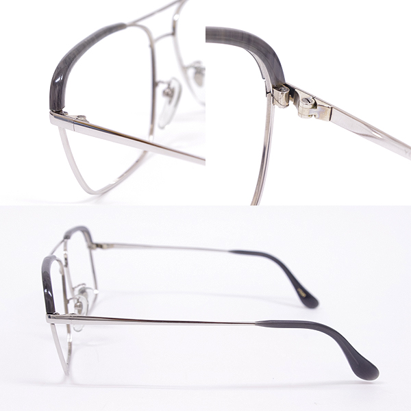 【眼鏡産地鯖江製ビンテージ眼鏡】スタープラチナを使用した、ツーブリッジ＆ブロー眼鏡【各部点検済みで長くお使いいただけます】値下げ_画像3