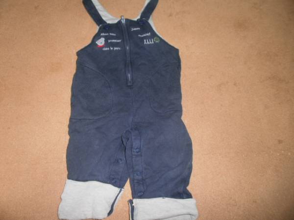 ELLE L thick long trousers pants bottoms overall coveralls man and woman use 90 navy blue × ash 