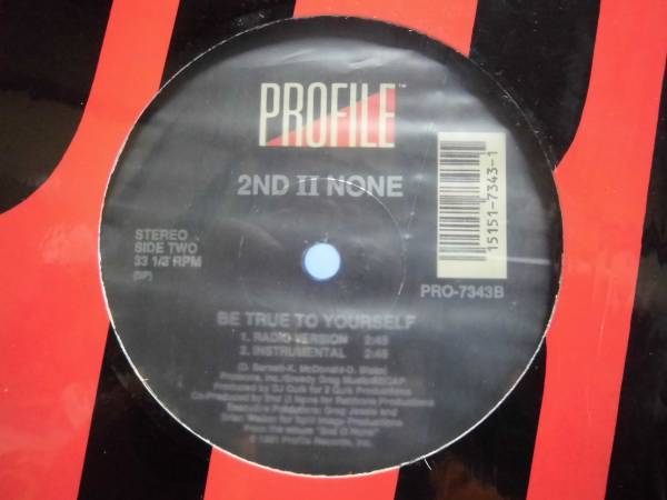 即決試聴【90's Hip Hop/Disco Rap】 2nd II None / Be True To Yourself /Profile 12inch_画像1