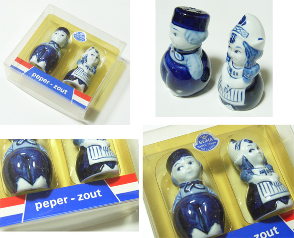 ● BOMA Delft's blauw HOLLAND S&P ソルト&ペッパー セット/レトロ/カントリー雑貨/未使用/フンメル/_画像3