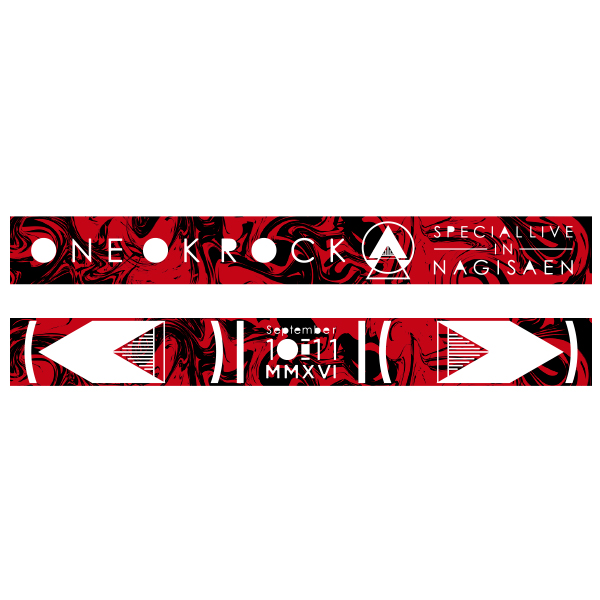 新品 ONE OK ROCK 2016 SPECIAL LIVE IN NAGISAEN ラバーバンド 黒×赤 グッズ ワンオク 渚園_画像3