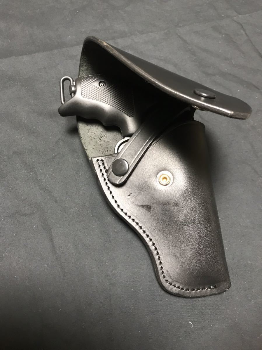 日本 警察 仕様 レザー ホルスター & M360J サクラ ラバーガン セット S&W M37 J-Police エアーウエイト ニューナンブ M60 Jポリス 3
