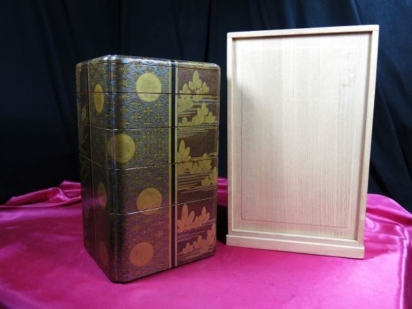 最新最全の B 重箱 - 名品 漆工 江戸時代中期 梨地撫子蒔絵五段重箱 重箱