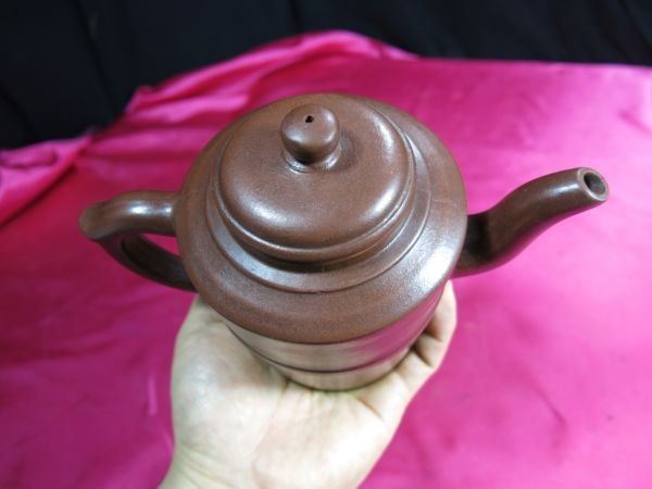 B　紫泥急須　湾曲注口　中国　陶器　在銘　煎茶_画像4
