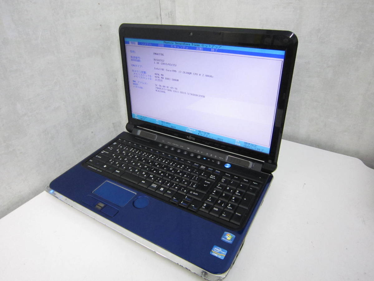 547A☆FUJITSU FMV LIFEBOOK AH77/D FMVA77DL Core i7 2630QM HDD/無