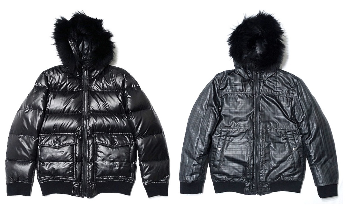 超美品 BURBERRY BLACK LABEL バーバリー ホワイトグース ファー