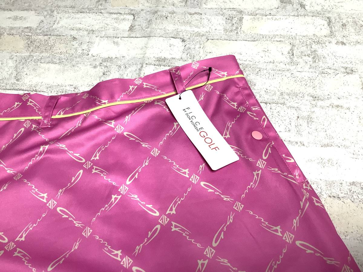  tag equipped *M size Fitch . Golf FICCE GOLF lady's regular price \\12,000 pink group print pattern skirt inner pants attaching 