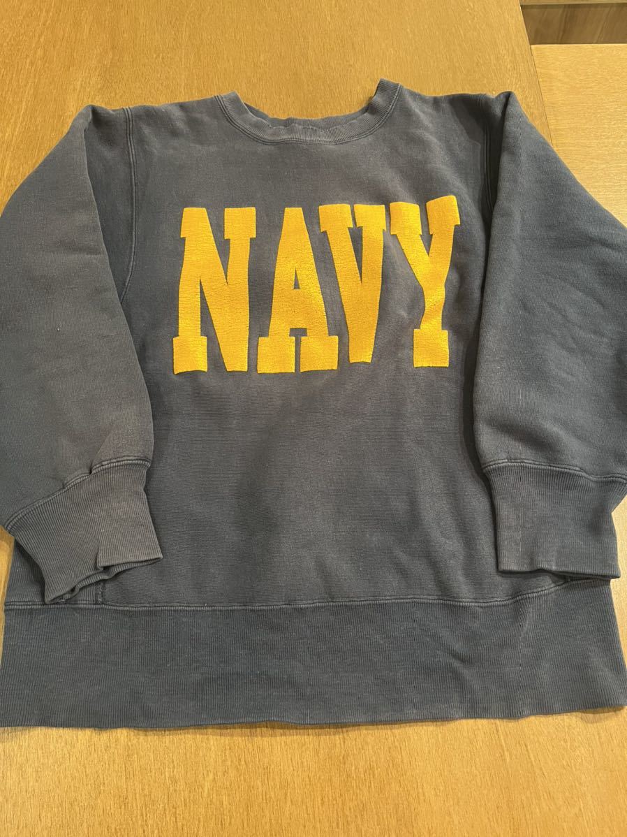 80sチャンピオンリバースウィーブ NAVYトリコ/usaビンテージ