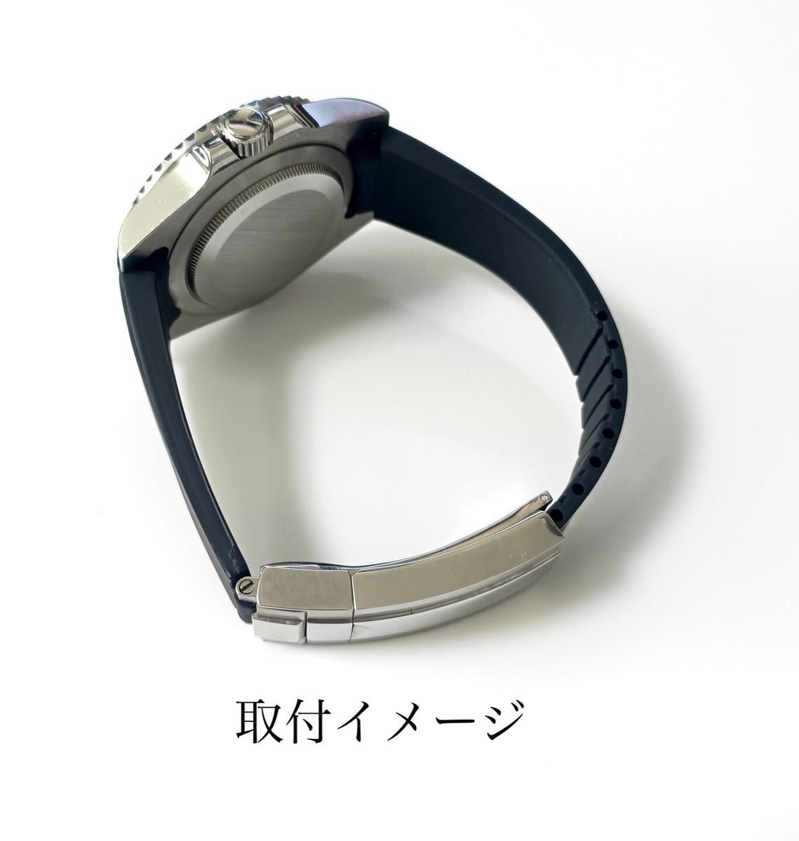 腕時計 交換用 社外品 ラバーベルト 20mm カーブエンド ブラック 腕時計 交換用 社外品 ラバーベルト 20mm カーブエンド ブラック