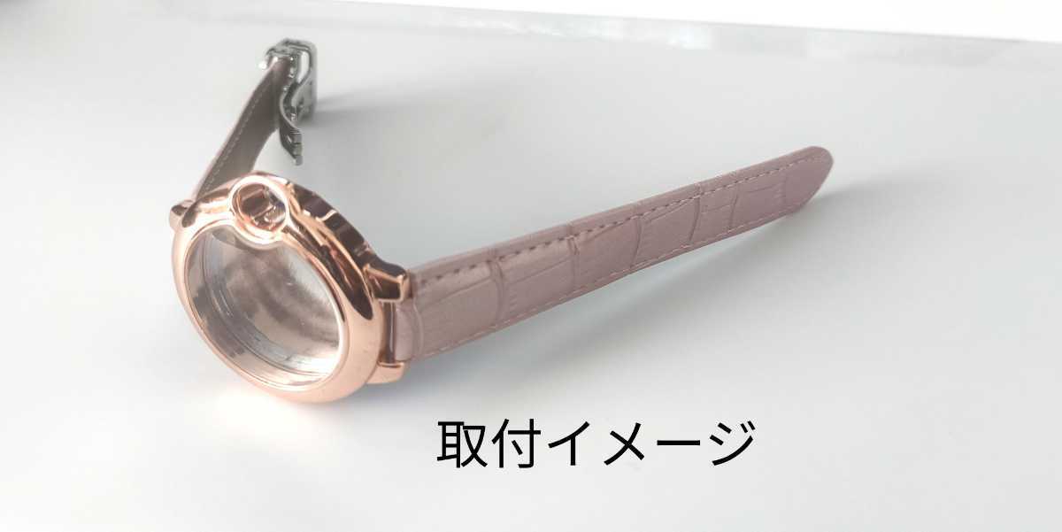 18mm 腕時計 凸型 修理交換用 レザー 革ベルト ピンク Dバックル付属 【対応】 カルティエ バロンブルー 