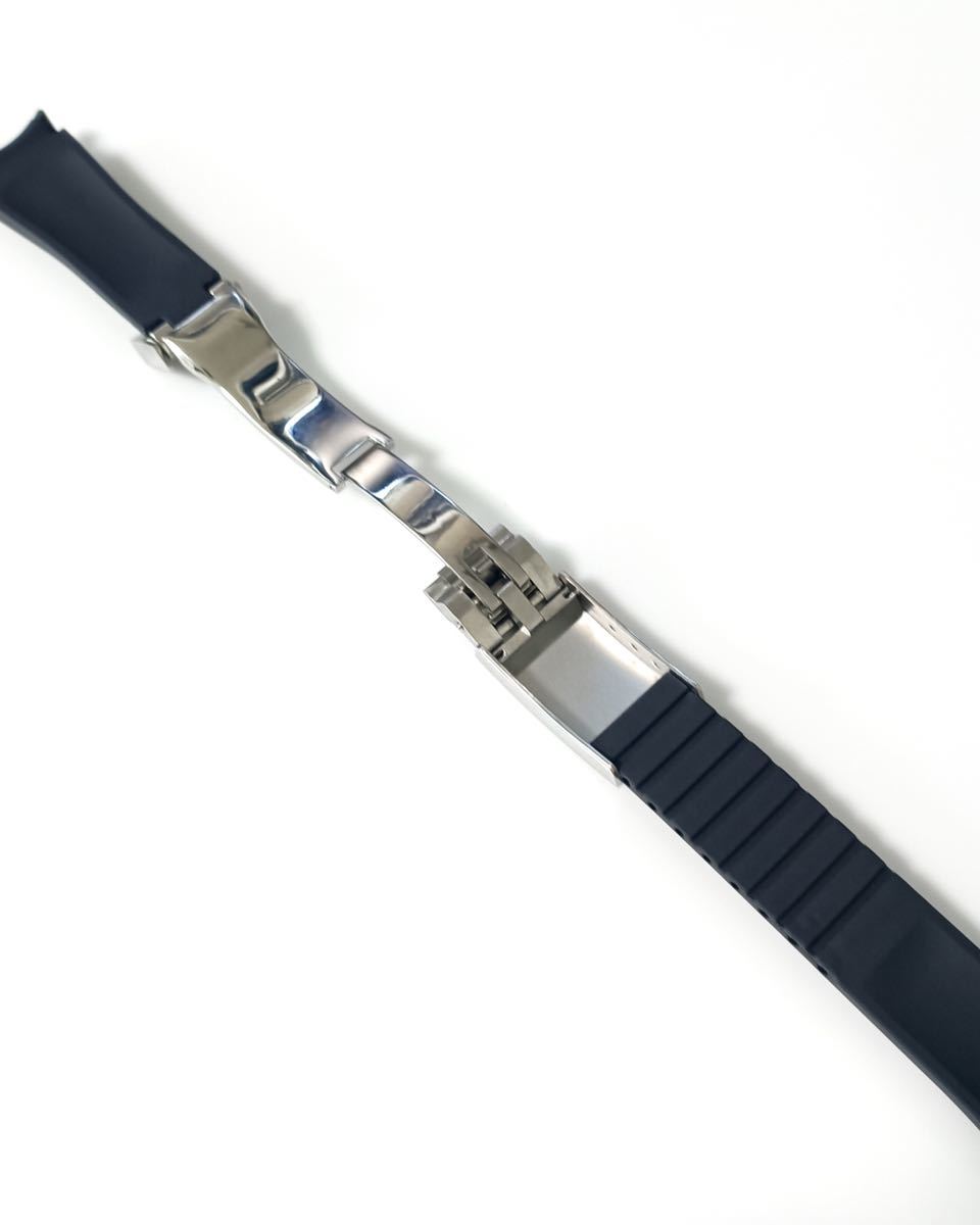 腕時計 交換用 社外品 ラバーベルト 20mm カーブエンド ブラック 腕時計 交換用 社外品 ラバーベルト 20mm カーブエンド ブラック