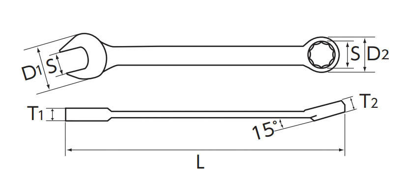 KTC コンビネーションレンチ MS2-46 スパナ レンチ コンビネーション レンチ めがね 側 十二角 タイプ 断面形状 ケイティーシー 46mm_KTC コンビネーションレンチ MS2-46