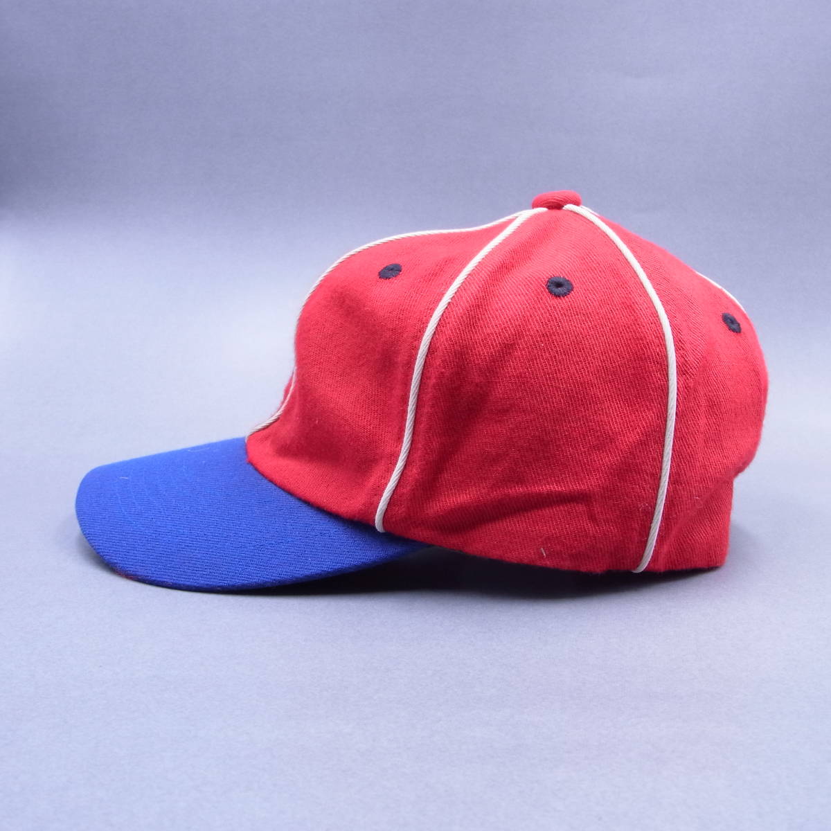 希少 / 6panel Cotton Cap / Blue & Red / キャップ 帽子 野球帽 Vintage ビンテージ _画像3