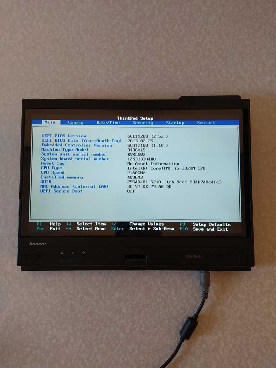 安い純正品 ジャンク　Lenovo ThinkPad X230 Tablet Core i5 3320M 2.60 GHz 