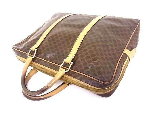 1円 CELINE セリーヌ マカダム柄 PVC×レザー ゴールド金具 ビジネス