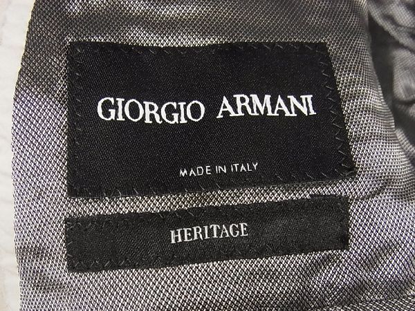 日本卸売り 1円 ■美品■ GIORGIO ARMANI ジョルジオアルマーニ コットン65％ ジャケット ブレザー 洋服 紳士 メンズ ライトグレー系 X1322CM
