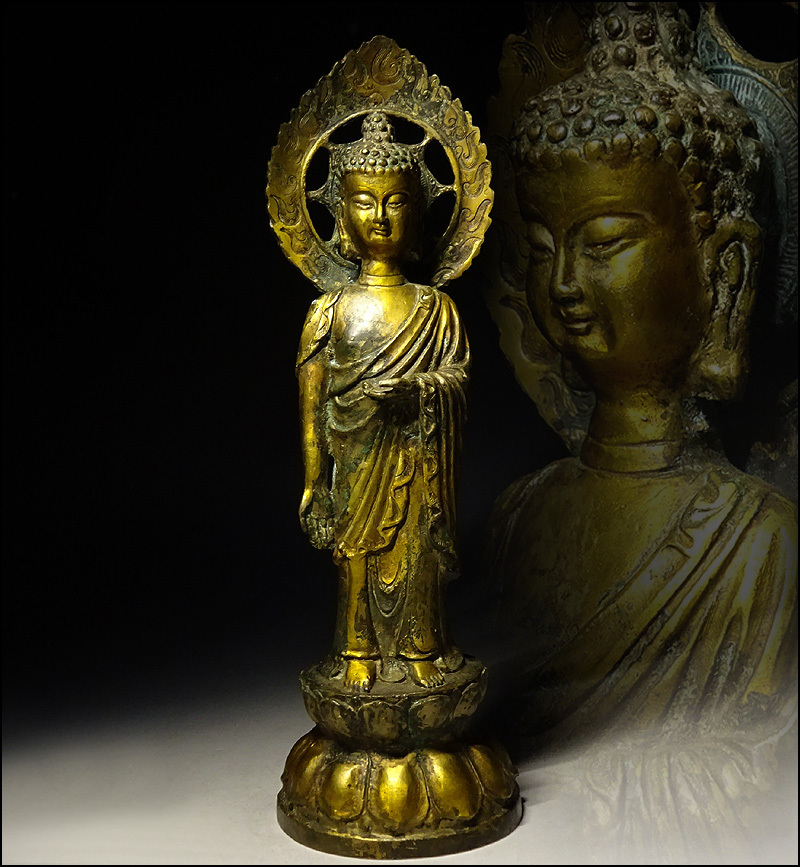 緑屋i 朝鮮仏教美術 銅製 鍍金 新羅仏 高麗仏 朝鮮仏 仏像 白鳳仏 飛鳥 