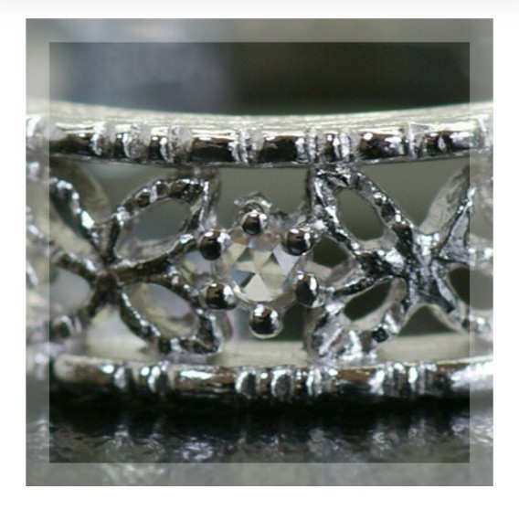 ベーネベーネ benebene K18WG ローズカットダイヤ 透かしリング cnema.fr