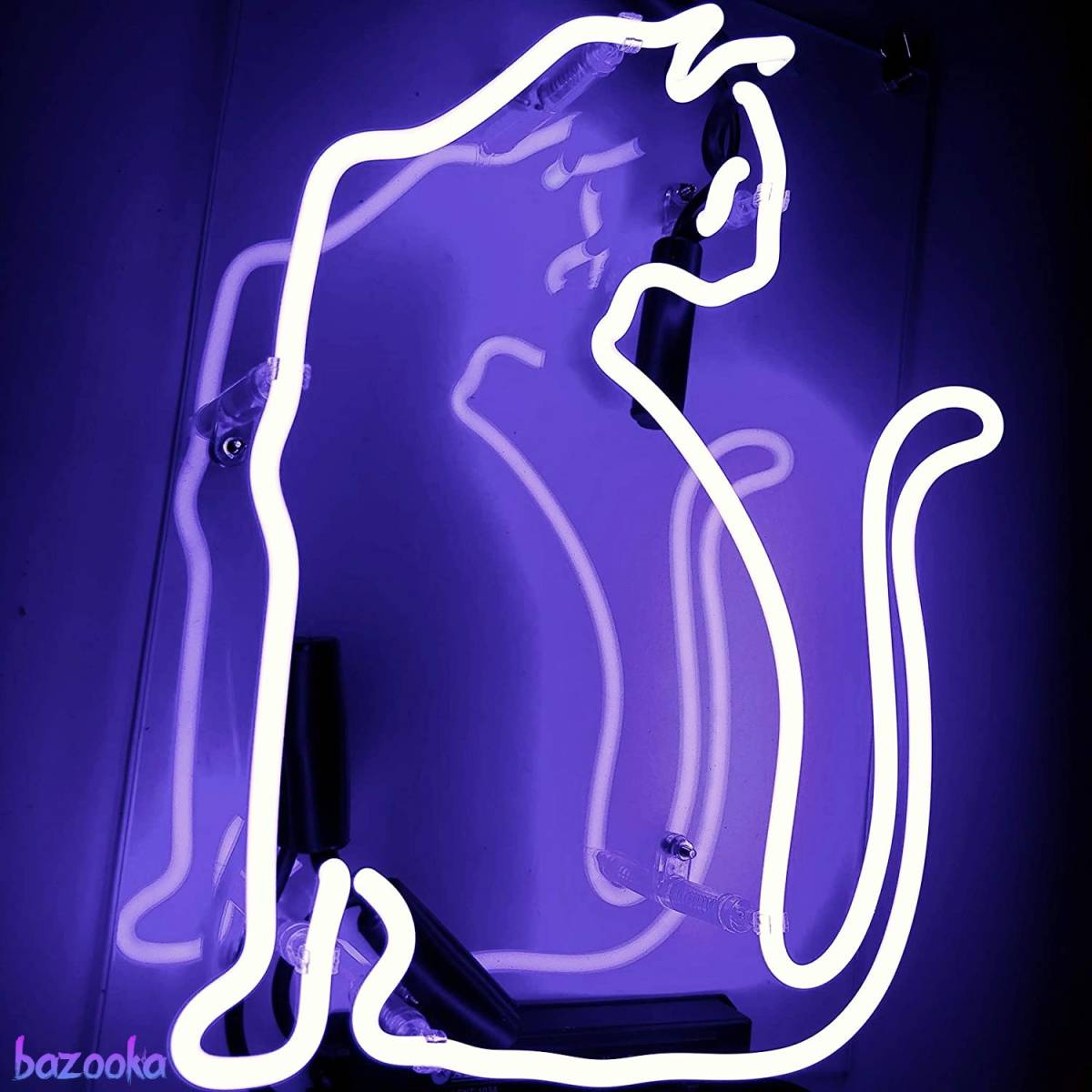 ネオンサイン 可愛い座る猫 紫色の光 パープル 存在感抜群 ルームデコレーション LEDイルミネーション ナイトライト 店内装飾 雰囲気作り