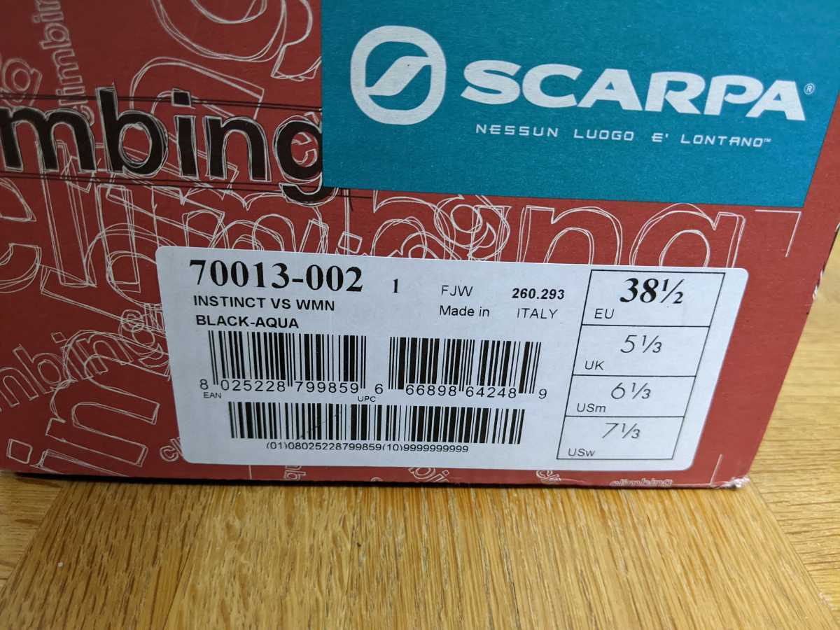 新品 送料無料 SCARPA INSTINCT VS WOMEN EU38.5 スカルパ