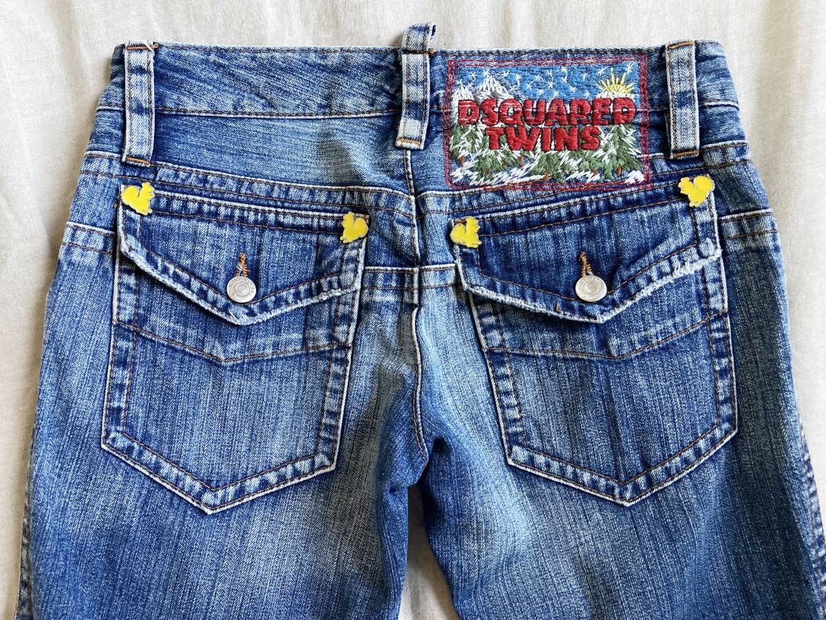 04AW DSQUARED2 ディースクエアード リス金具 ダメージ加工 04AW DSQUARED2 ディースクエアード リス金具 ダメージ加工