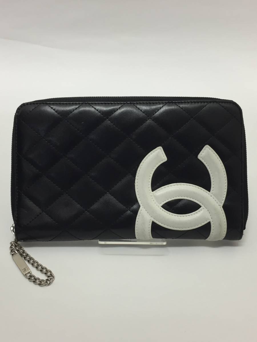 CHANEL カンボンライン オーガナイザー ラウンドファスナー長財布-