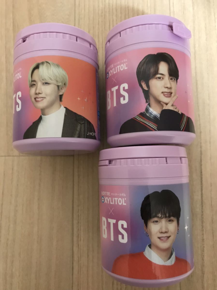 新品 未開封 BTS キシリトールガム プレミアムボトル ボトルガム J-HOPE JIN SUGA ロッテ 5個セット_画像2