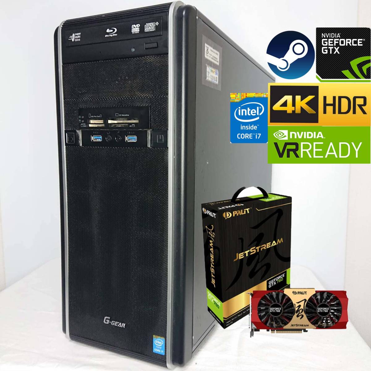 ☆最高峰☆ ゲーミングPC I7 4790/16GB/GTX760/新品SSD240GB/HDD500GB/G-GEAR/4K・4画面/VR/☆保証付☆_画像1