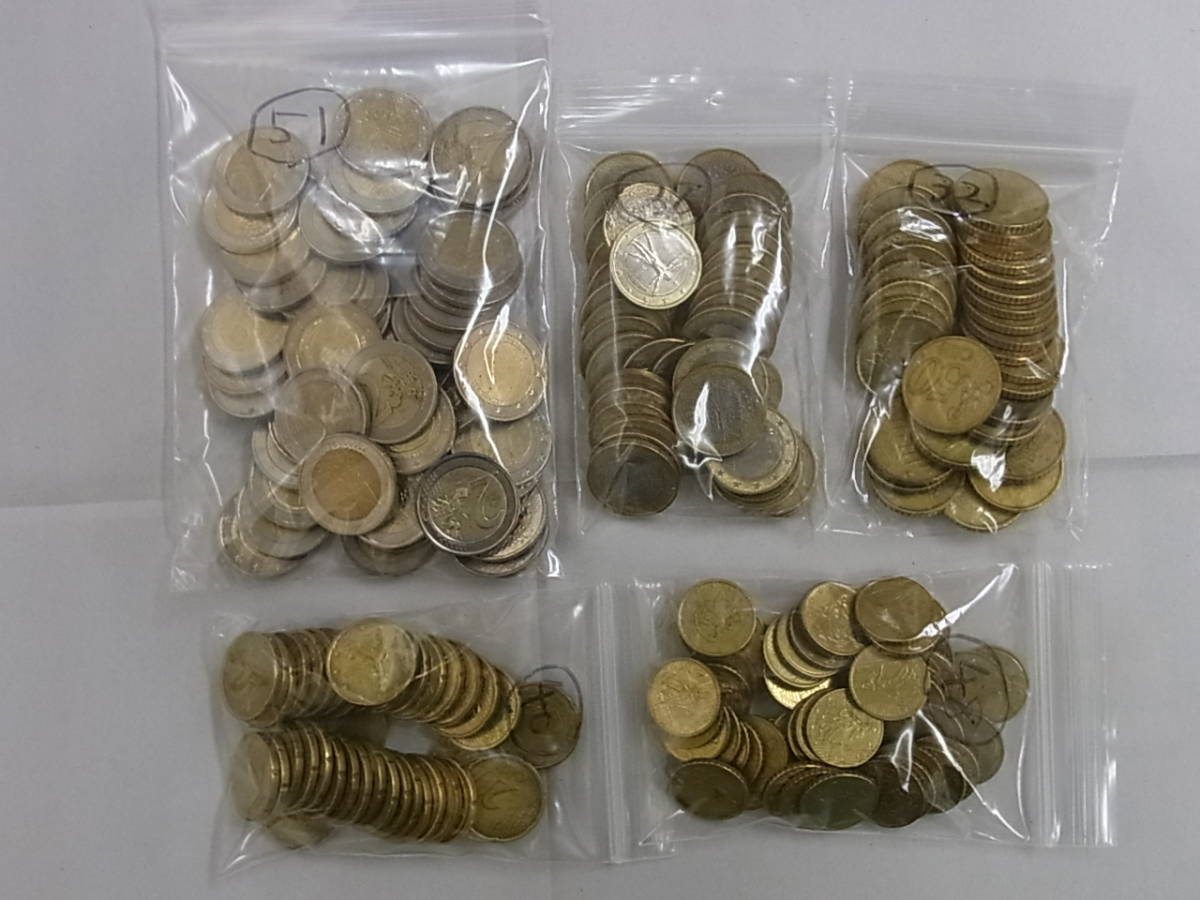 140220DK-GC5 ユーロ 硬貨 旧硬貨 10セント 2ユーロ 計209枚 約168 