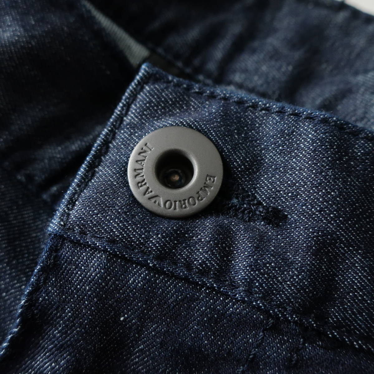  новый товар EMPORIO ARMANI Emporio Armani стрейч постоянный Fit распорка джинсы Denim индиго мужской W29 S размер 
