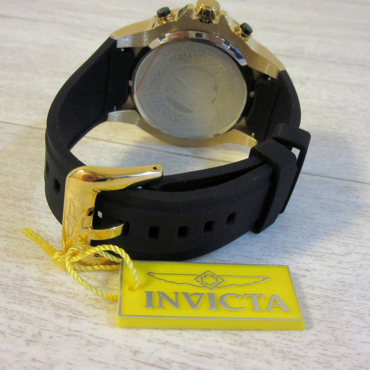 定番 新品箱入り 定価7.5万 INVICTA 48mm 日本製クオーツ ゴールド