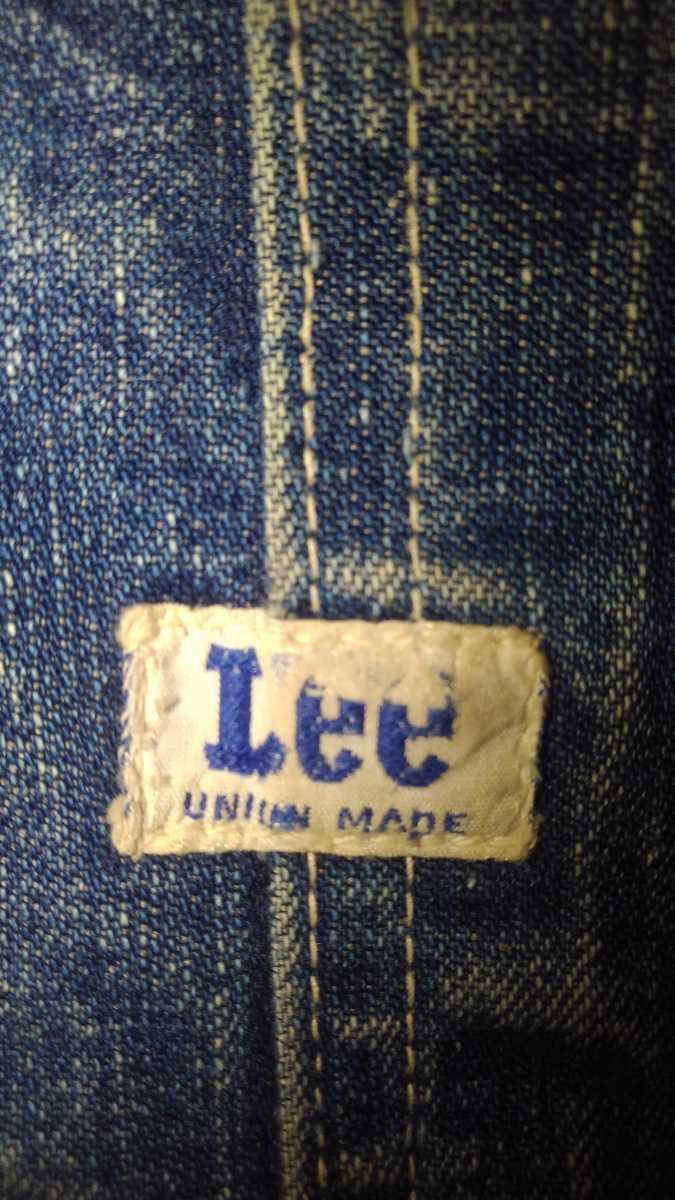 Vintage Lee Jelt denim Overalls 60s リー オーバーオール ジェルトデニム ロングL R MR 無し ピスネーム トリプルステッチ ビンテージ_画像7