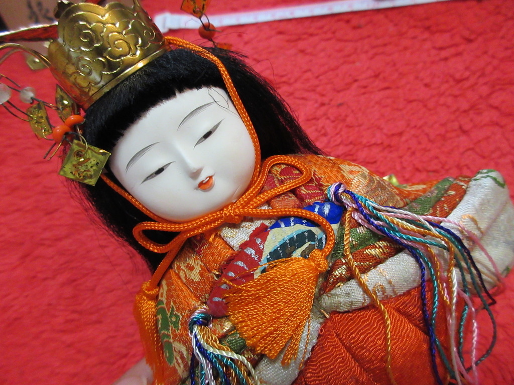 ５０年倉庫 眠っていた雛人形セット 昭和レトロ職人手作り木目込み人形 