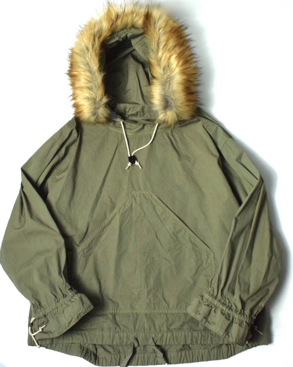 新品3.9万 JOURNAL STANDARD TRISECT-2 ジャーナルスタンダード Mountain Troop Anorak ファー付き マウンテン アノラック L カーキ _画像2